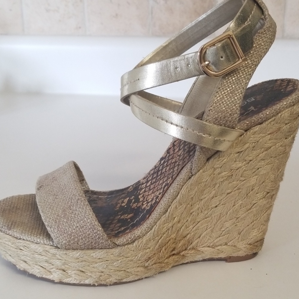 Gold strappy sandals